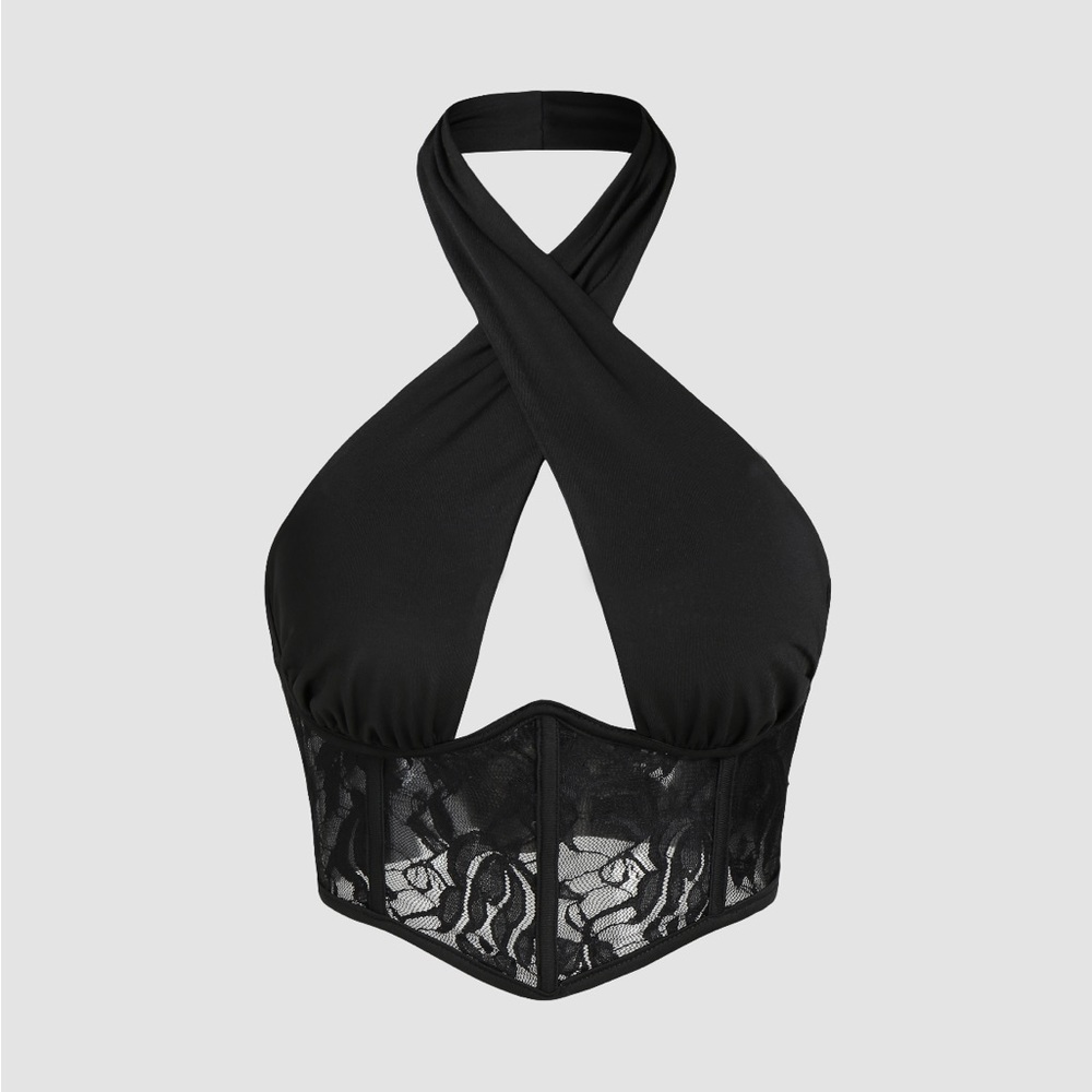 Lace Halter Crop